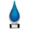 Blue Raindrop art glass award.