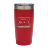 Red 20 oz. tumbler with DRTC license plate design.