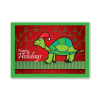 Cover design of the Turtle Holiday Card. Message says "Happy Holidays."