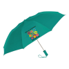 Teal colored umbrella with DRTC's Embracing the Difference® logo.