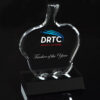 Acrylic apple award with DRTC logo and "Teacher of the Year"
