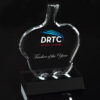 Acrylic apple award with DRTC logo and "Teacher of the Year"